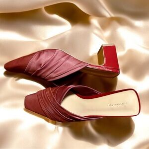 Anthropologie Ruched Mule Heels